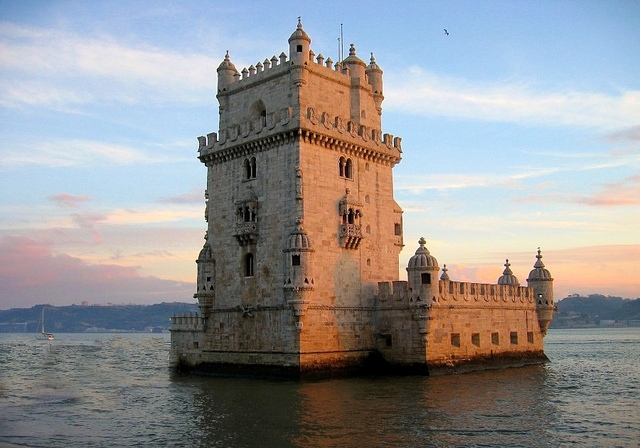 Belem tower guarding entrance to Lisbon's harbor